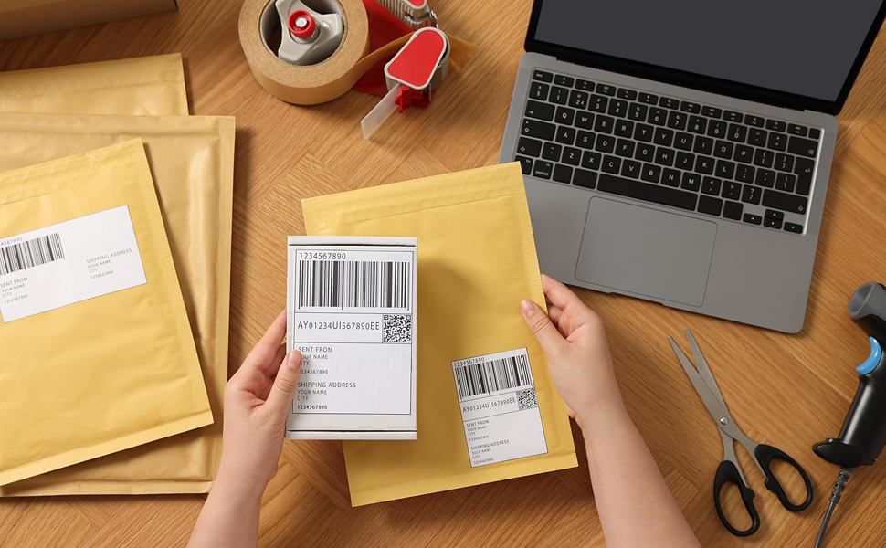 MilaMima 5,000 Pcs 4" x 6" Fanfold Thermal Shipping Labels | BPA-Free