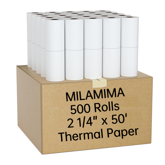 2 1/4" x 50' Thermal Receipt Paper, 500 Rolls 10 Case