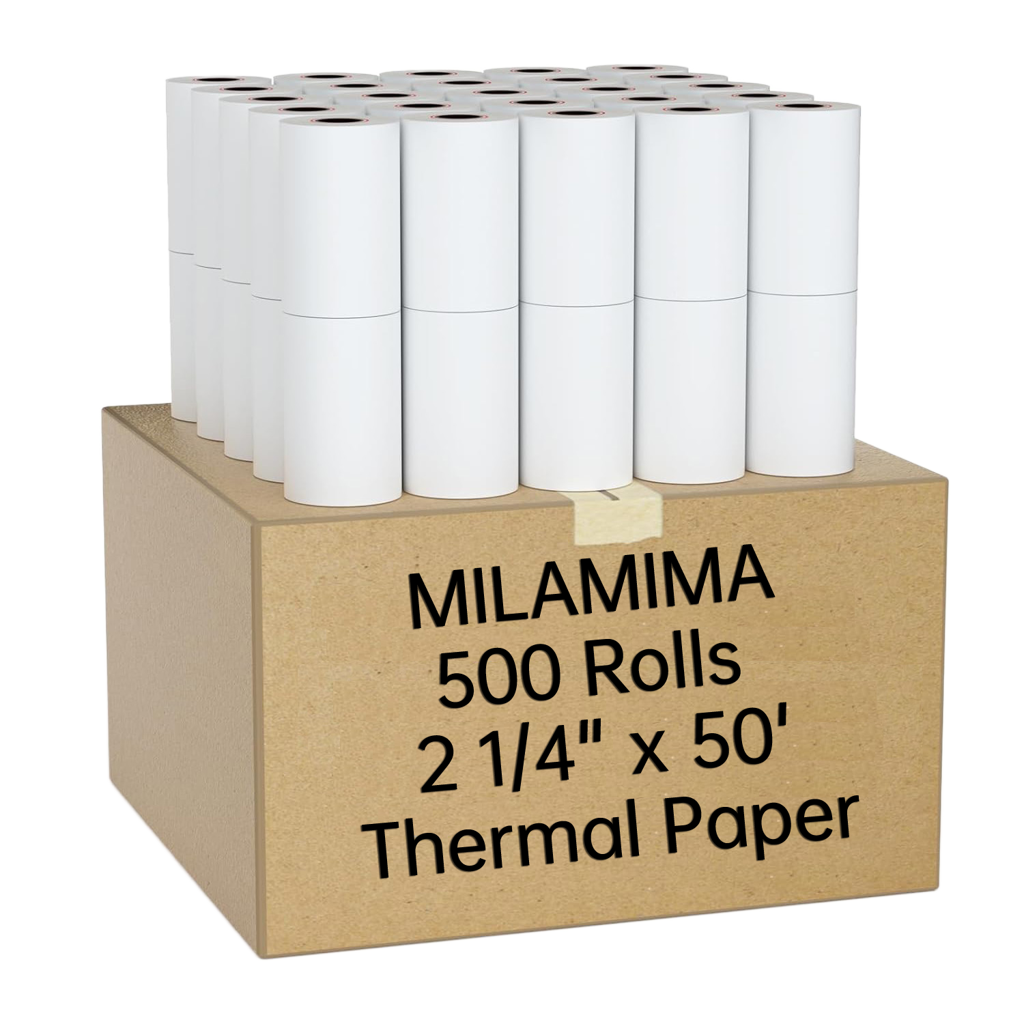 Bulk Order MilaMima 500 Rolls 2 1/4" x 50' Thermal Paper Rolls