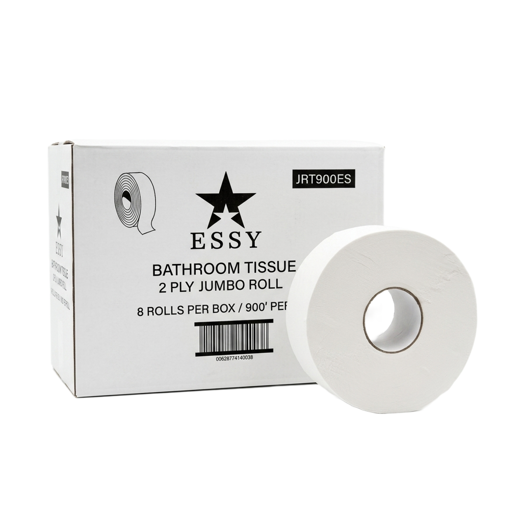 Jumbo Roll Toilet Paper, 2-Ply, 900 ft, 8 Rolls per Case
