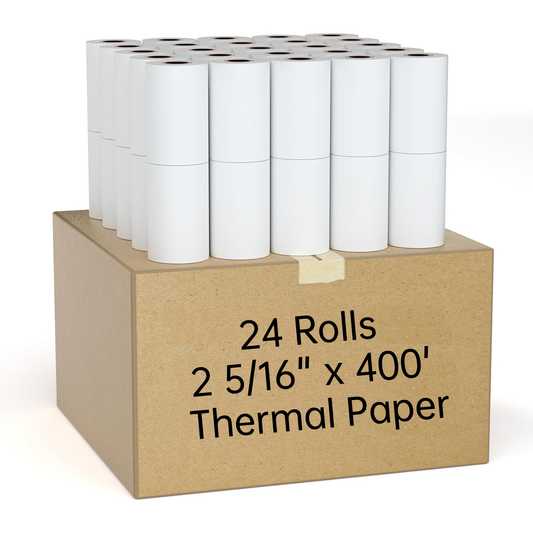 MilaMima 24 Rolls 2 5/16" x 400' Thermal Paper | Gas Pump BPA-Free
