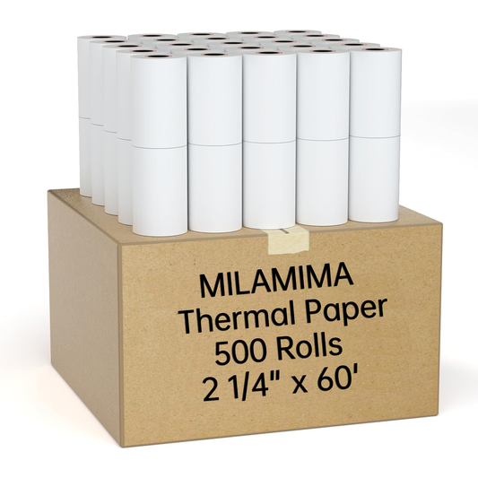 MilaMima 500 Rolls 2 1/4" x 60' Thermal Paper | BPA-Free POS Bulk Order