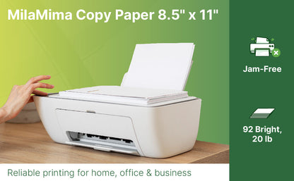 MilaMima 20,000 Sheets 8.5" x 11" Copy Printer Paper | 20 lb, 92 Bright