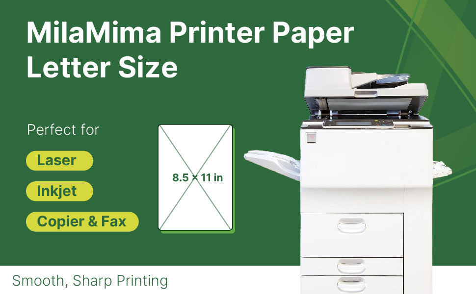 MilaMima 20,000 Sheets 8.5" x 11" Copy Printer Paper | 20 lb, 92 Bright